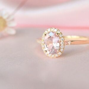Pink Sapphire and Diamond Ring